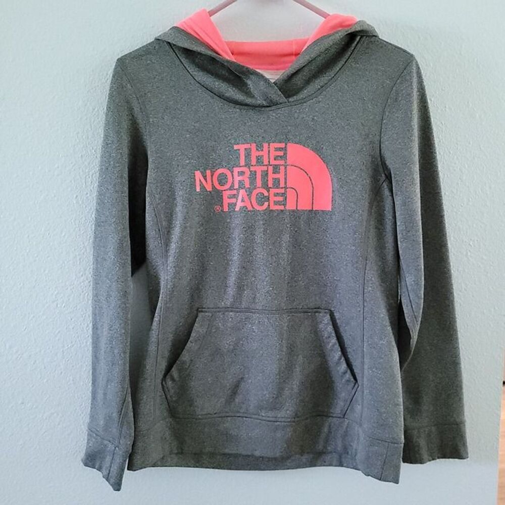The North Face Women's Small | Brand Name Hoodie | Pink and Grey